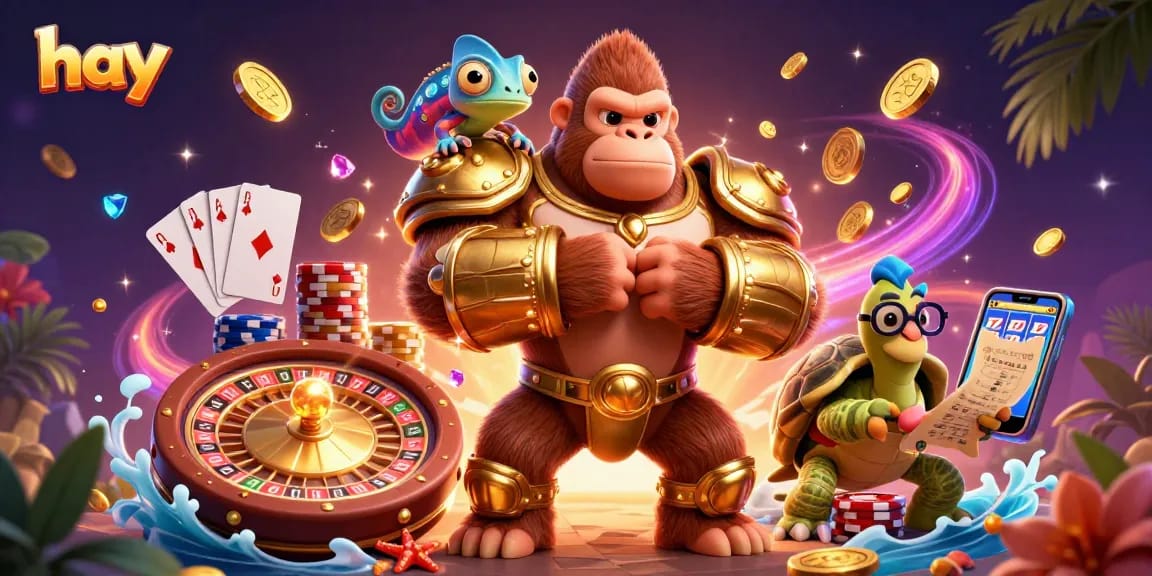 Capture thrilling gameplay experiences at hay with a vibrant 3D casino scene depicting excitement and winning moments.