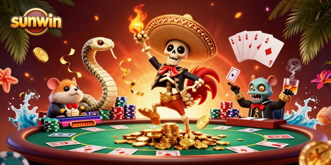 Catch the excitement at sunwin as the mariachi rooster celebrates a jackpot win on golden coins!