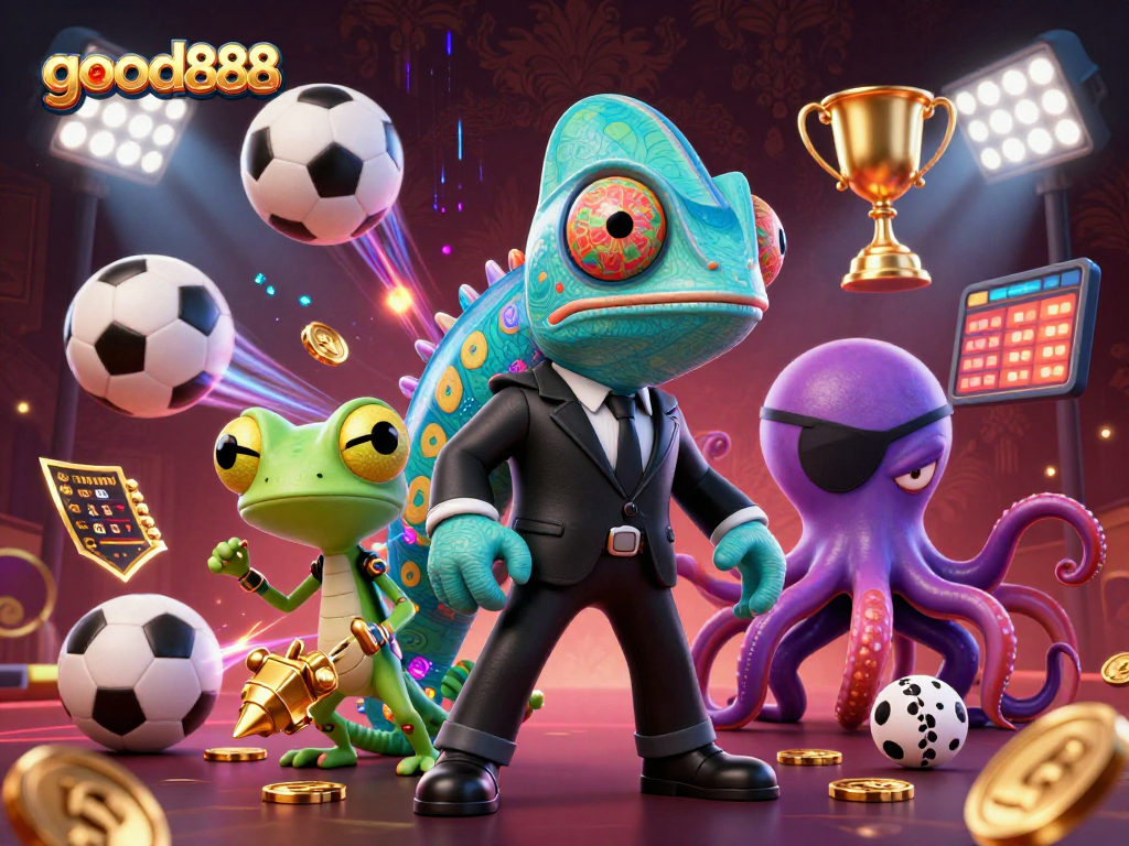 Experience thrilling action with good888 as cartoon characters engage in dynamic casino games.