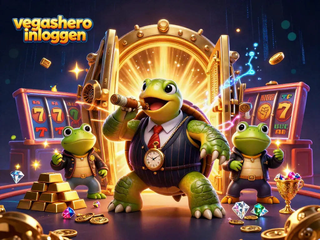 Engage with the vibrant scene of vegashero inloggen where a sturdy snapping turtle and bullfrog enforcers illuminate the casino's glamour.