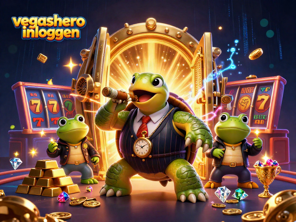 Engage with the vibrant scene of vegashero inloggen where a sturdy snapping turtle and bullfrog enforcers illuminate the casino's glamour.