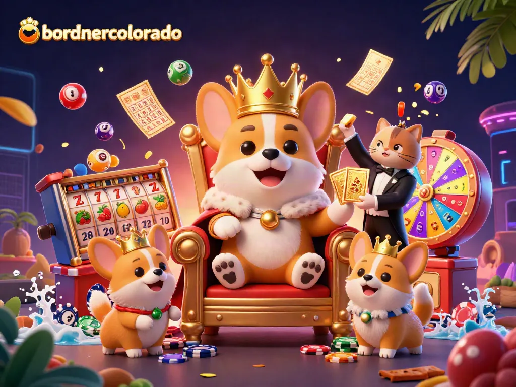 Discover exciting gaming action at bordnercolorado with vibrant slot reels and golden deck in a lively casino scene.
