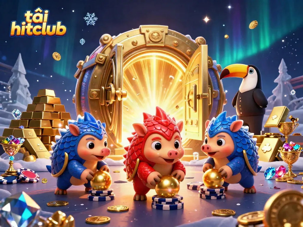 Experience the excitement of tải hitclub as rival pangolins roll through a colorful casino scene.