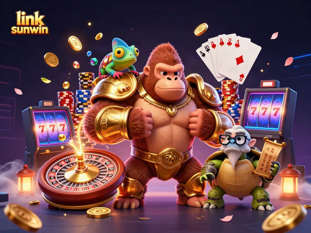 Experience thrilling casino action in a vibrant scene highlighting the link sunwin platform with dynamic gaming elements.