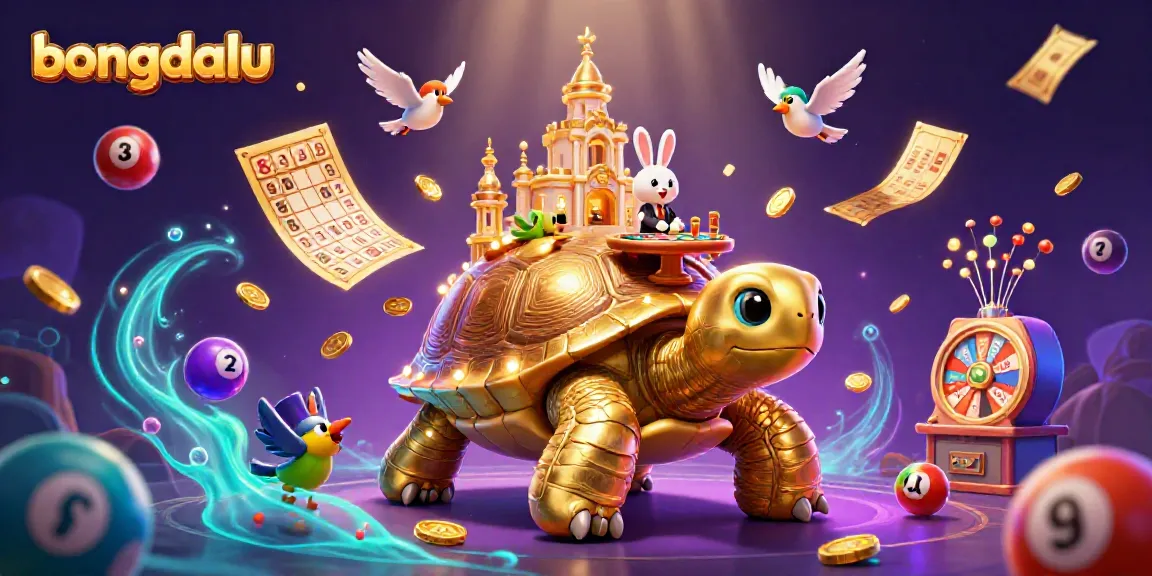 Experience the excitement of bongdalu with a lively 3D casino scene featuring a golden tortoise and a rabbit dealer.